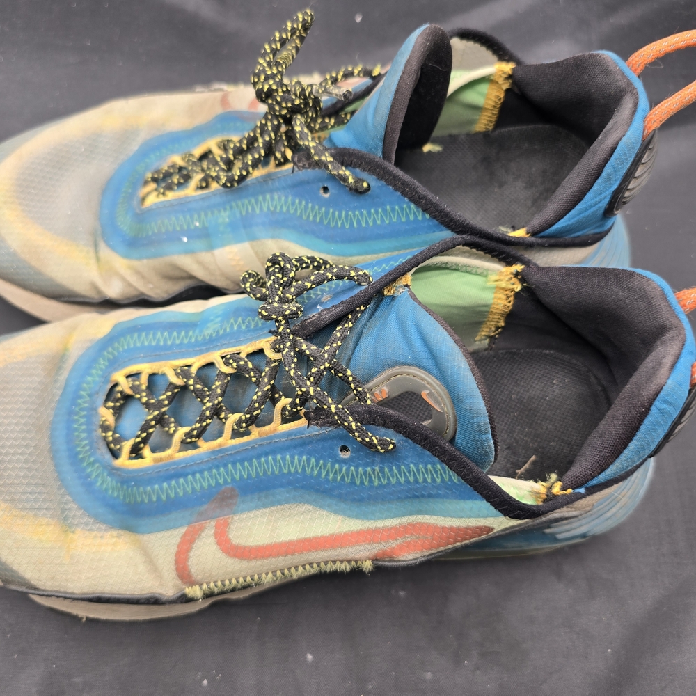 Nike Blue and Green Athletic Shoes with Mesh Upper